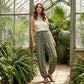 👖 Damen-Harfenhose mit Gummibund & Print – hohe Taille, luftige Passform & vielseitig für Alltag, Strand & Reisen 🌸☀️