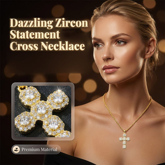 📿 Zirkonia-Kreuzanhänger mit Zopflochkette – funkelnd, elegant & zeitlos, ideal für Alltag & besondere Anlässe ✨