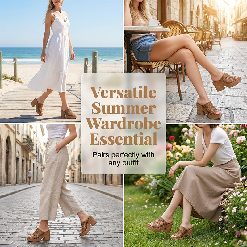Damen Lässige Plateau-Sandalen mit Ausschnitten und Peep-Toe