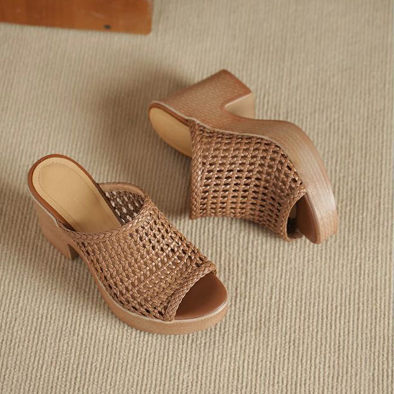 Damen Lässige Plateau-Sandalen mit Ausschnitten und Peep-Toe