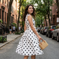 👗 Damen-Kleid mit Polka-Dot-Muster, V-Ausschnitt & ärmellos – luftig, elegant & vielseitig für Alltag, Büro & besondere Anlässe 🌸✨