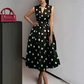 👗 Damen-Kleid mit Polka-Dot-Muster, V-Ausschnitt & ärmellos – luftig, elegant & vielseitig für Alltag, Büro & besondere Anlässe 🌸✨