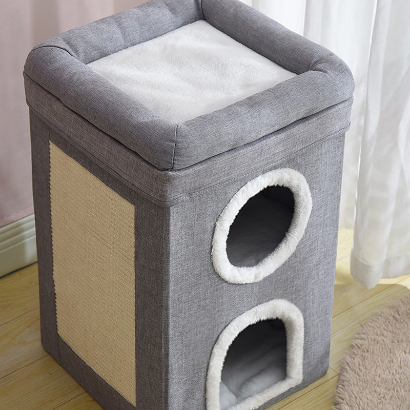 🐱🏠 50% RABATT! Faltbares Mehrstöckiges Katzenhaus mit Kratzpad – Kuschelhöhle, Kratzmöglichkeit & platzsparend klappbar ✨