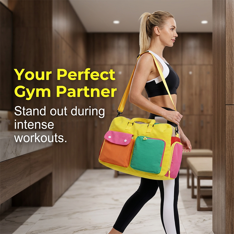 🎒 JETZT 50% RABATT! 🏆 Lässige Colorblock-Reisetasche – Geräumig & langlebig – Perfekt für Gym, Reisen oder Wochenendtrips – Leicht mit Tragehenkeln 🧳