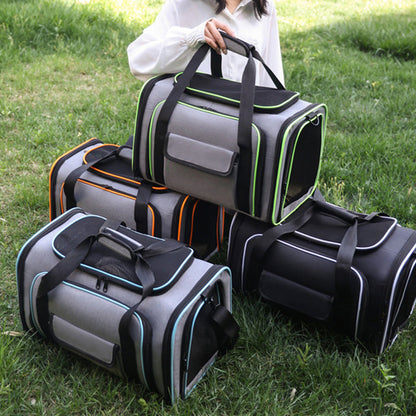 🐱 Faltbare & erweiterbare Haustiertasche – atmungsaktiv, großzügiger Innenraum, tragbar als Hand- & Schultertasche für kleine Hunde & Katzen 👜🐾
