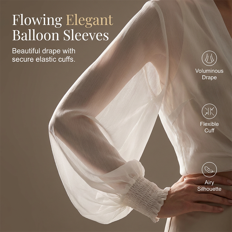 🧥 50% RABATT! 💥 Damen leichter Chiffon Vorne-Knoten Cardigan – Ballonärmel & transparent – Perfekt für Layering, Strand oder laue Sommerabende – stilvoll und vielseitig 🌸✨