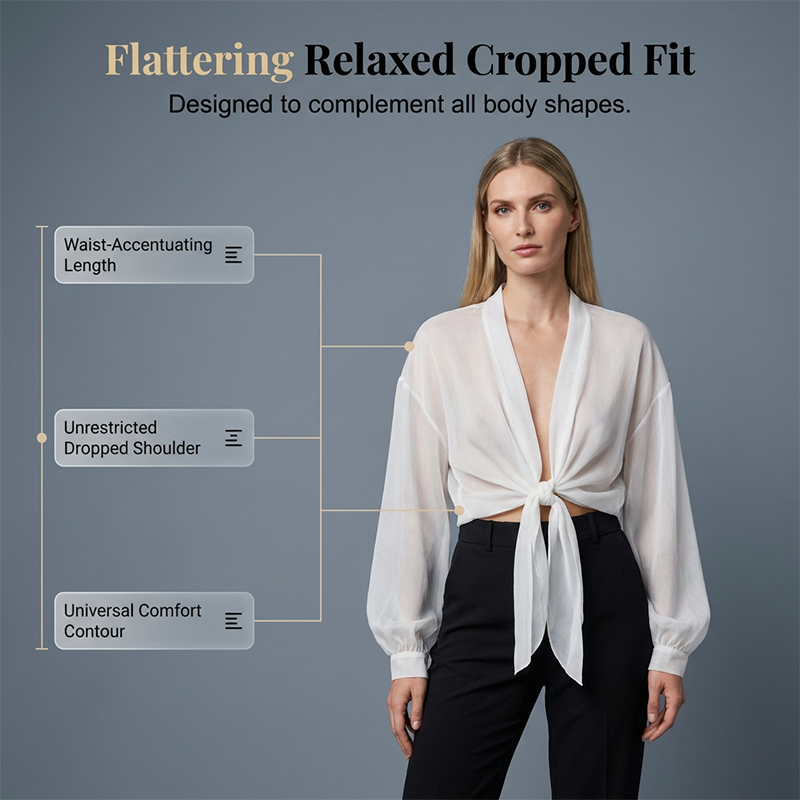 🧥 50% RABATT! 💥 Damen leichter Chiffon Vorne-Knoten Cardigan – Ballonärmel & transparent – Perfekt für Layering, Strand oder laue Sommerabende – stilvoll und vielseitig 🌸✨
