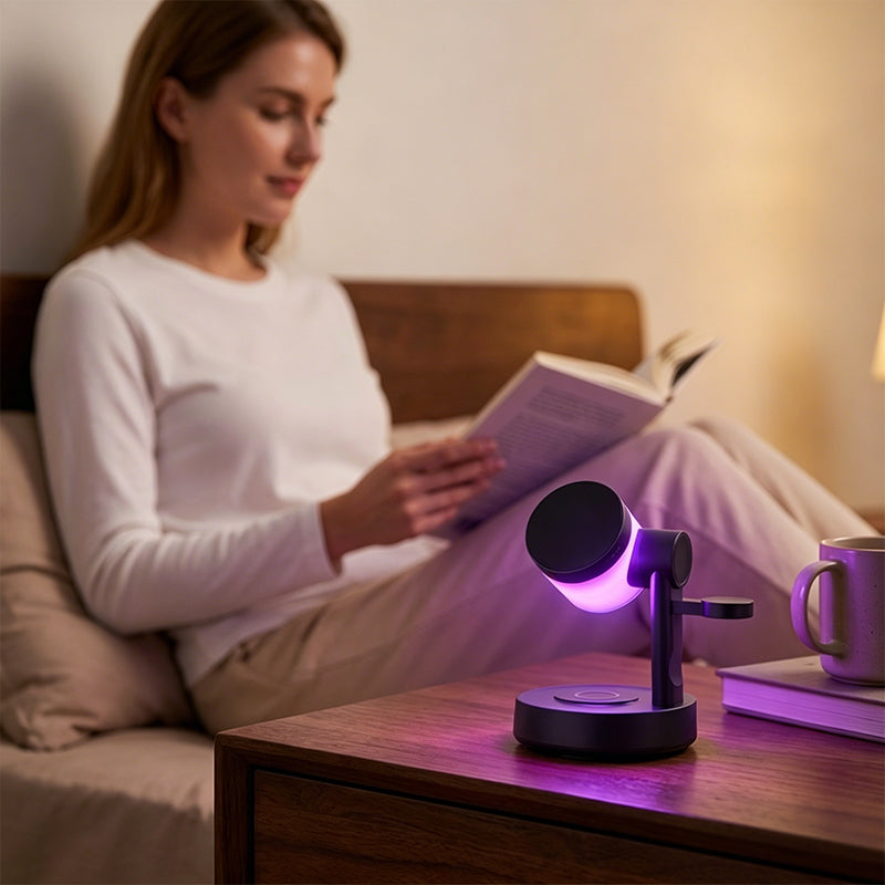 🔊 Multifunktionale Magnetische Kabellose Ladestation mit RGB-Licht & 25W Sound – für iPhone, Samsung & Smartwatches 🎵💡