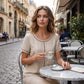 Damen Lässiges Boho-Top mit Hohlausschnitt