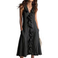 Women's V-Neck Ruffled Sleeveless Dress