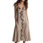 Women's V-Neck Ruffled Sleeveless Dress