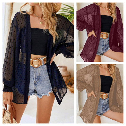 ✨Leichter, transparenter Cardigan für Damen – luftig, vielseitig & perfekt für Layering – ideal für Strand, Reisen & warme Tage