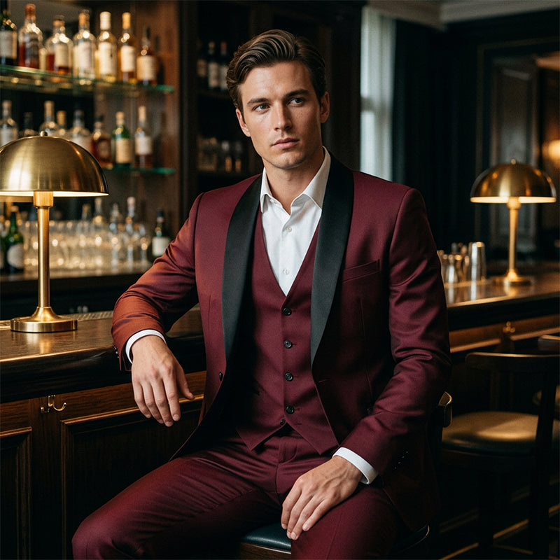 👔 Klassischer formeller 3-teiliger Herrenanzug – Sakko, Weste & Hose – Zeitlos elegant für Hochzeit, Business & festliche Anlässe ✨