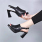 👡 50% RABATT! ✨ Stilvolle & bequeme hochhackige Ledersandalen für Frauen – Verstellbare Riemen & gepolsterte Sohle – Perfekt für Partys, Büro oder elegante Sommerabende – Look und Komfort in einem 🌸