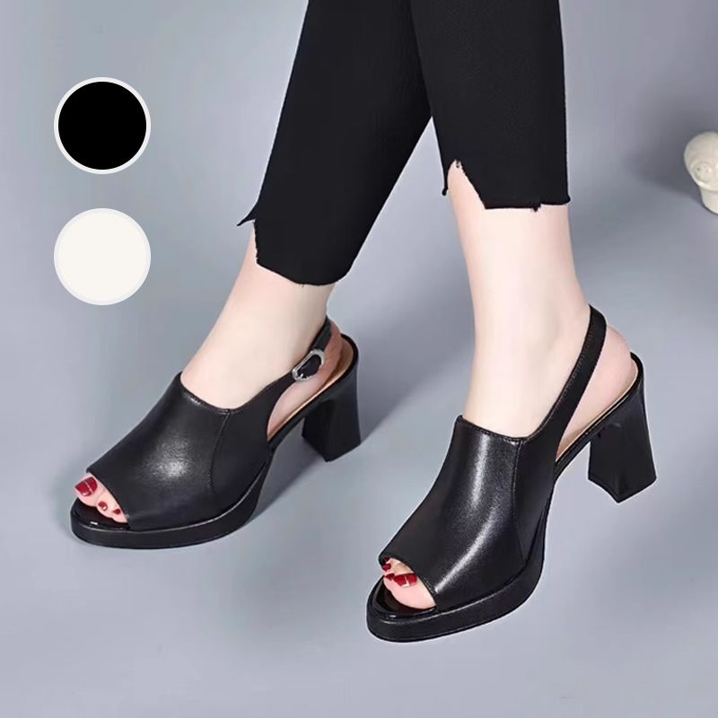 👡 50% RABATT! ✨ Stilvolle & bequeme hochhackige Ledersandalen für Frauen – Verstellbare Riemen & gepolsterte Sohle – Perfekt für Partys, Büro oder elegante Sommerabende – Look und Komfort in einem 🌸