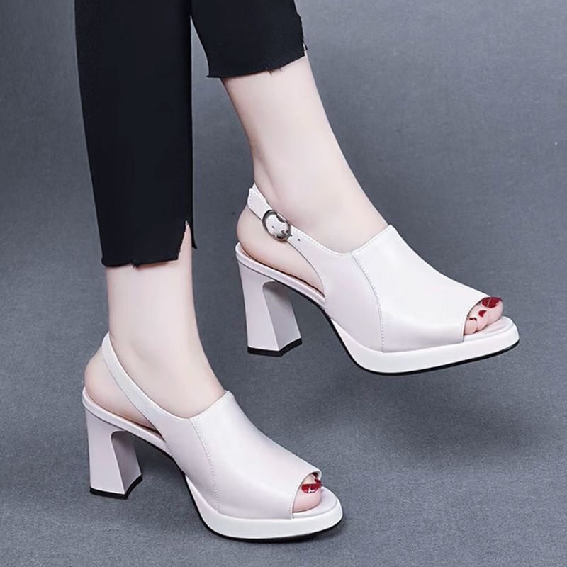 👡 50% RABATT! ✨ Stilvolle & bequeme hochhackige Ledersandalen für Frauen – Verstellbare Riemen & gepolsterte Sohle – Perfekt für Partys, Büro oder elegante Sommerabende – Look und Komfort in einem 🌸