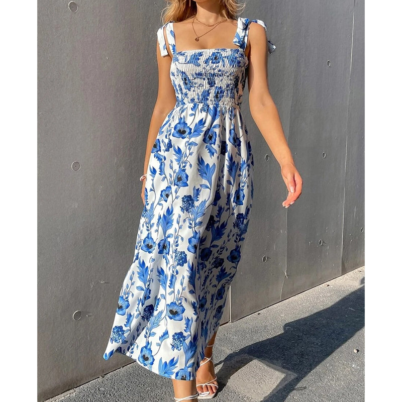 🌸Damen Elegantes Blumen-Trägerkleid für den Sommer – Mühelos sommerlicher Resort-Stil ✨