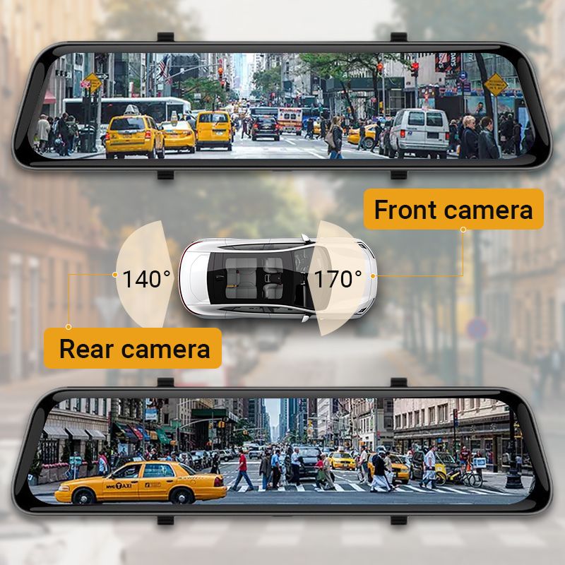12-Zoll-4K-Dashcam mit HD-Nachtsichtfunktion für vorne und hinten🚗