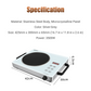 High-Power Single Burner Electric Ceramic Cooktop