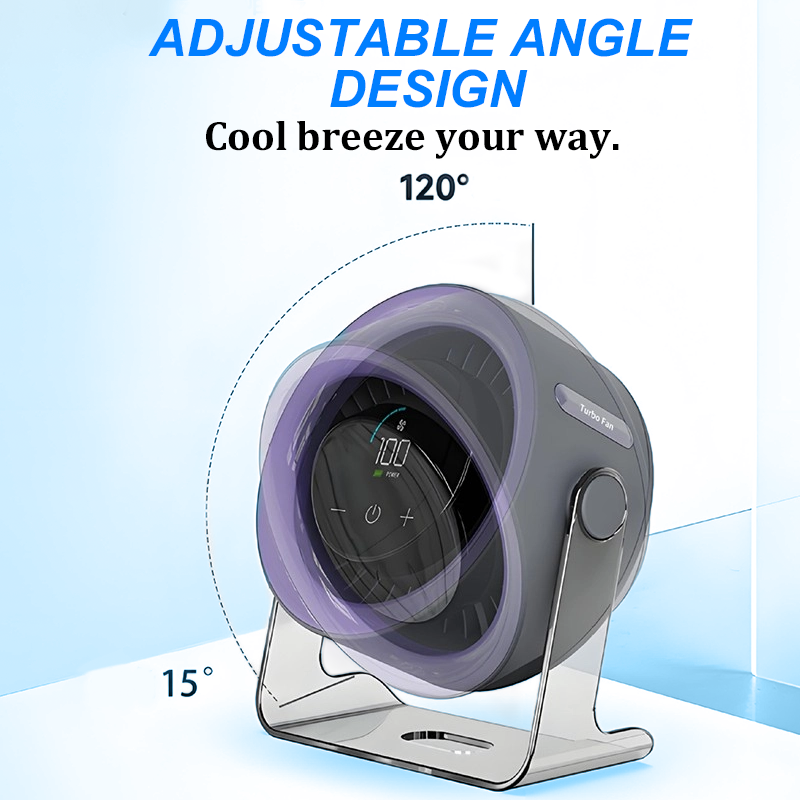 🌀 Mini-Tischventilator mit 100 Geschwindigkeiten und Digitalanzeige – kompakt, leistungsstark & individuell einstellbar – perfekt für Büro, Schlafzimmer & unterwegs