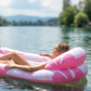 Aufblasbarer Pool-Float-Hängematte mit Netzmitte