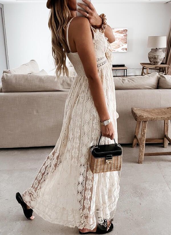 V-Ausschnitt Schnürkleid mit Trägern