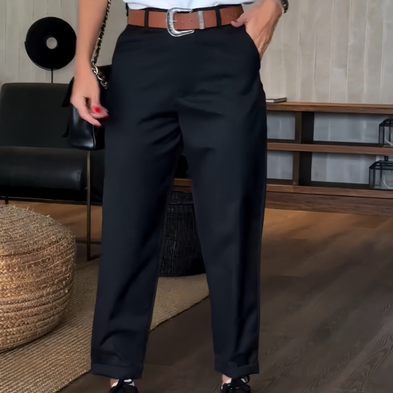 👖🔥 LETZTER TAG: 50% RABATT! Damen High-Waist Gerade Blazerhose – Lässig & vielseitig für Büro & Alltag 🖤✨