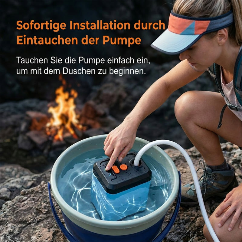 🚿 Kabelloser tragbarer Duschbooster – selbstansaugend, USB-C aufladbar & vielseitig für Camping, Baustelle & Outdoor 🔋