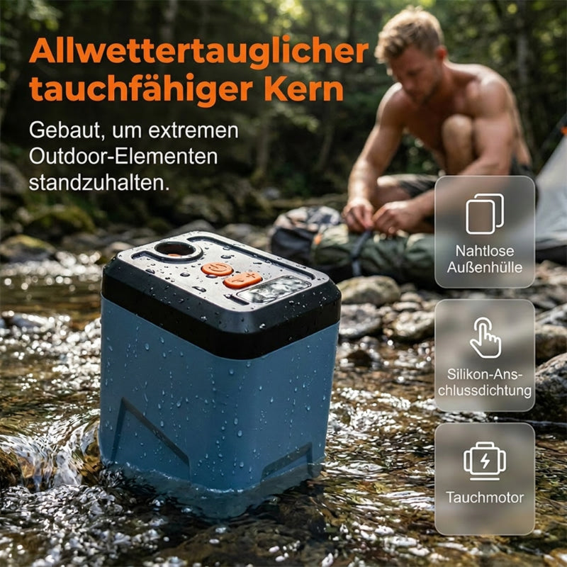 🚿 Kabelloser tragbarer Duschbooster – selbstansaugend, USB-C aufladbar & vielseitig für Camping, Baustelle & Outdoor 🔋
