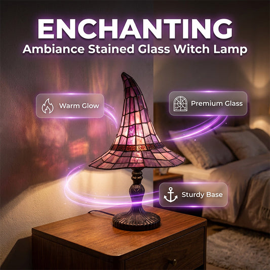 Verzaubernde Atmosphäre Buntglas-Hexenlampe