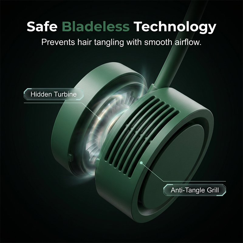 Portable Foldable Neck Fan Bladeless Rechargeable Personal Fan