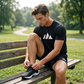 Herren Kurzarm-T-Shirt & Shorts-Set mit Kordelzug