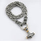 🔥 50% RABATT | Wikinger Thor Hammer Halskette – Edelstahl Byzantinische Kette | Silber & Gold | 60–70 cm ⚡