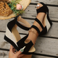 Peep-Toe Wedge Sandals with Ankle Strap