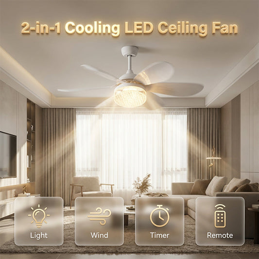2-in-1 LED-Deckenventilator mit Kühlung