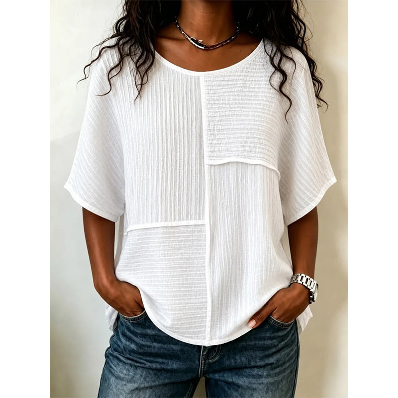 👚 50% Rabatt: Damen Minimalistische Freizeitbluse | Strukturiert & Locker für Alltag und Büro ✨