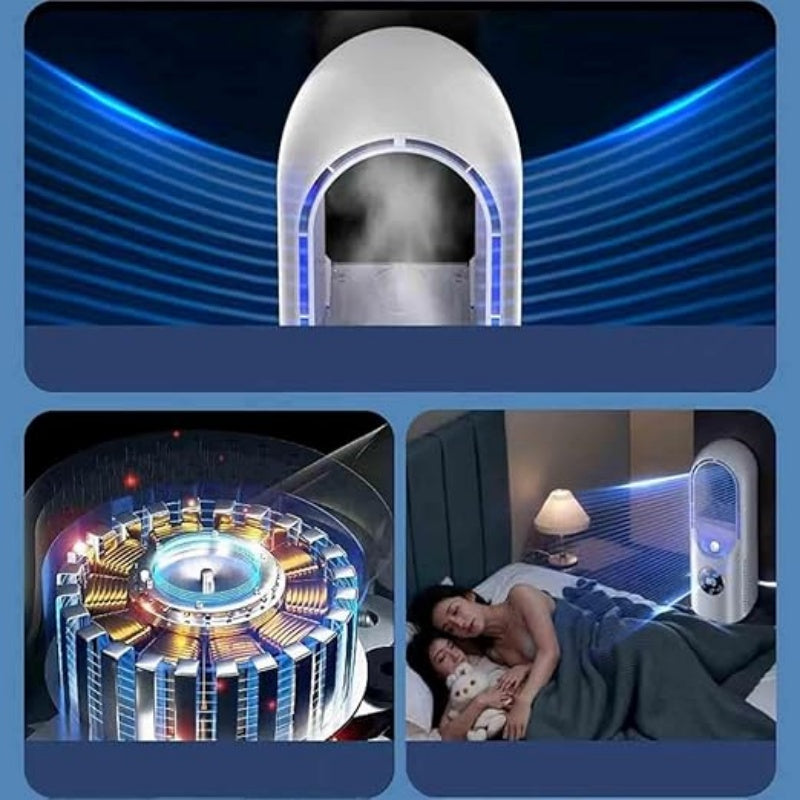 6-Speed Bladeless Electric Fan with Light