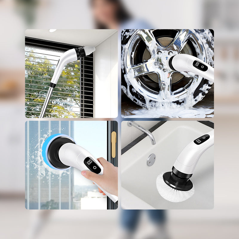 📢📢50 % RABATT !! ⏰Aufladbarer Reinigungsbürsten-Set mit Teleskopstange & 8 Aufsätzen — Kein Bücken, Kein Knien, Einfach Mühelos Reinigen