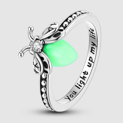 Leuchtender Glühwürmchen-Ring – Zirkon & Nachtleuchtendes Design