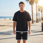 👕 Herren Waffelstrick T-Shirt & Shorts Set – Kühlstoff & Entspanntes Schnittdesign 💙