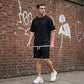 👕 Herren Waffelstrick T-Shirt & Shorts Set – Kühlstoff & Entspanntes Schnittdesign 💙