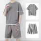 👕 Herren Waffelstrick T-Shirt & Shorts Set – Kühlstoff & Entspanntes Schnittdesign 💙