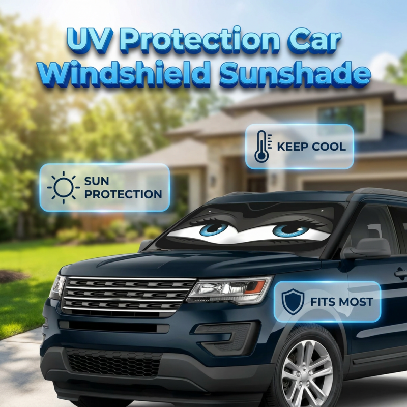 ⏳ LIMITIERTES ANGEBOT: 50 % RABATT 🌞 Lustige Auto-Sonnenblende in Augenform 👀☀️ – UV-Schutz, Aluminiumfolie, faltbar