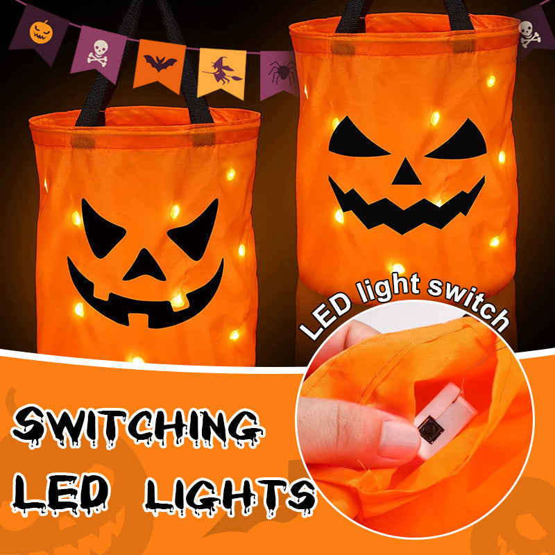 🎃🍬 50% RABATT! Halloween Leuchtende Kürbis-Süßigkeitentasche – Glow-in-the-Dark, weich & geräumig – Perfekt für Trick-or-Treat & Kostümfeste ✨