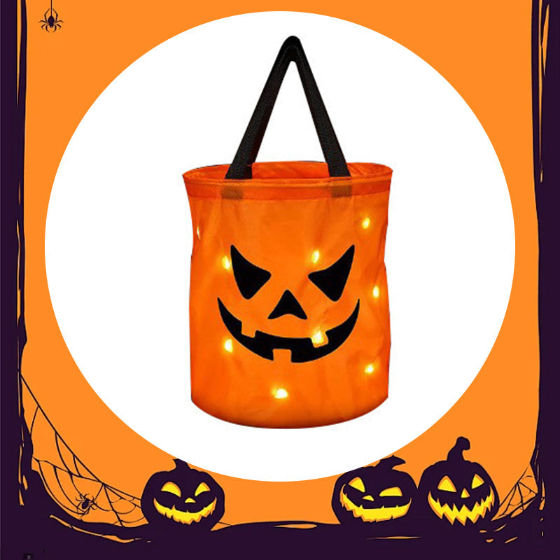 🎃🍬 50% RABATT! Halloween Leuchtende Kürbis-Süßigkeitentasche – Glow-in-the-Dark, weich & geräumig – Perfekt für Trick-or-Treat & Kostümfeste ✨
