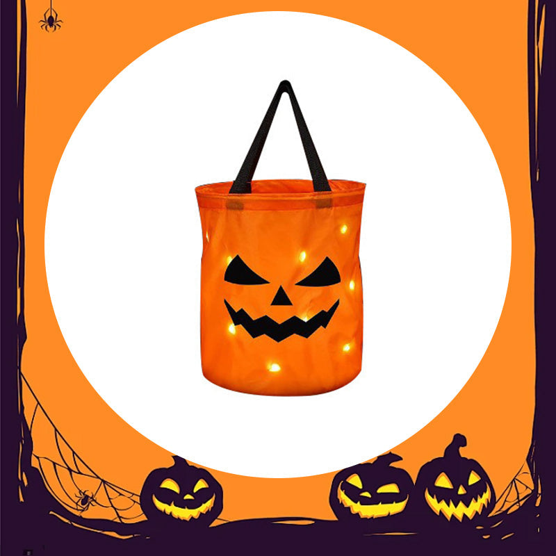 🎃🍬 50% RABATT! Halloween Leuchtende Kürbis-Süßigkeitentasche – Glow-in-the-Dark, weich & geräumig – Perfekt für Trick-or-Treat & Kostümfeste ✨
