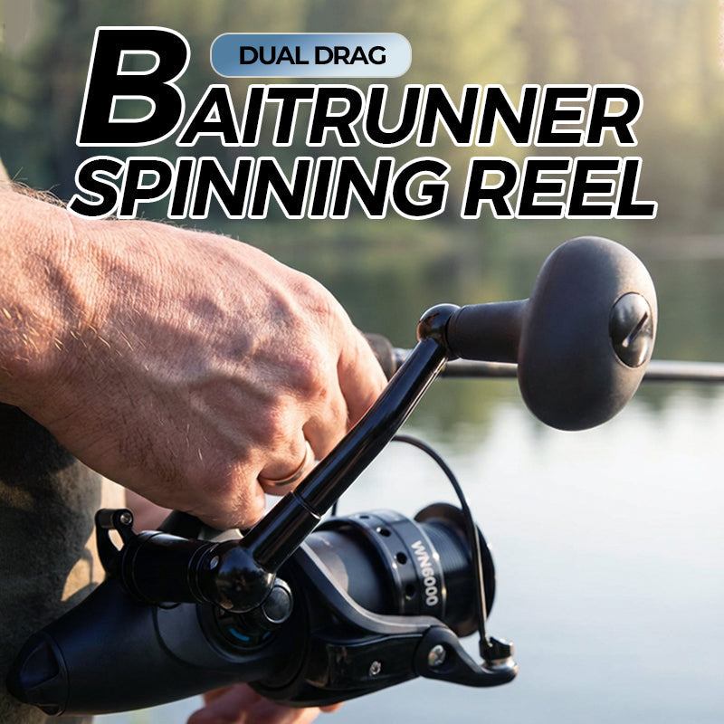🎣🌀 50% RABATT! Baitrunner-Spinnrolle – Dual-Drag, leise, stabil – Für Raubfisch & Friedfisch 💪✨
