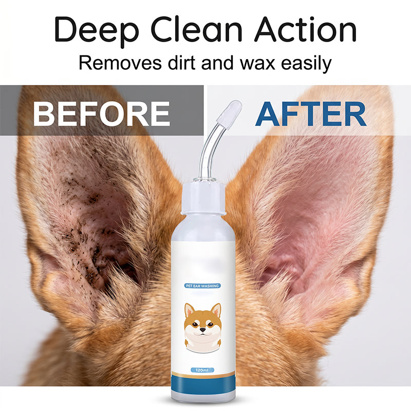 🐶 LIMITIERTER 50% RABATT! Sanfte Tierohrreiniger-Lösung für Hunde & Katzen – Sicher, schnell reinigend mit flexibler Silikonspitze
