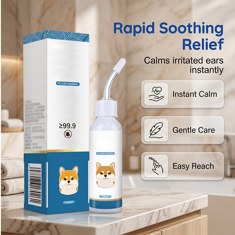 🐶 LIMITIERTER 50% RABATT! Sanfte Tierohrreiniger-Lösung für Hunde & Katzen – Sicher, schnell reinigend mit flexibler Silikonspitze