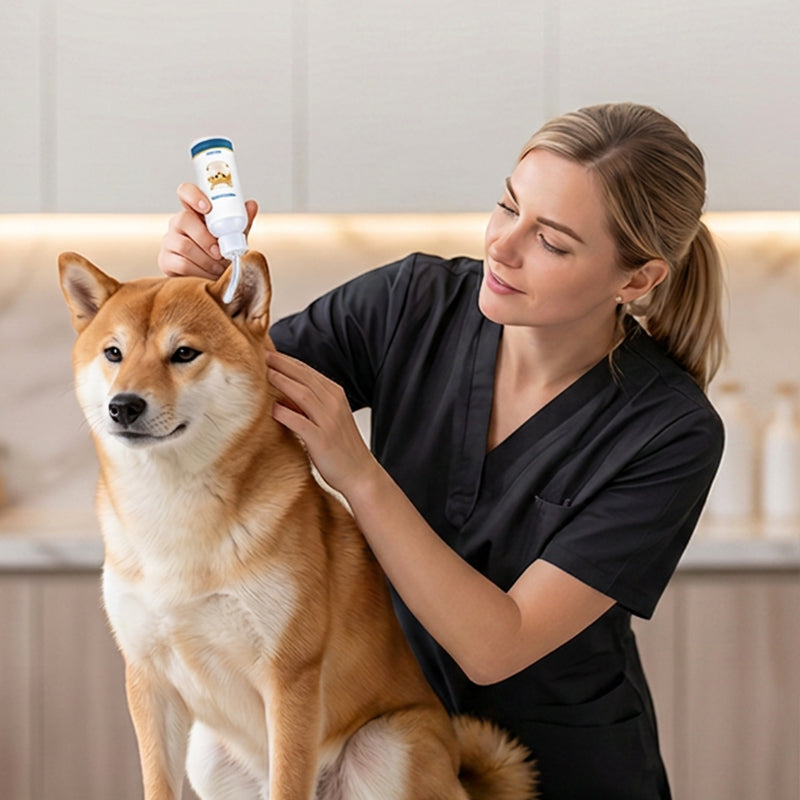 🐶 LIMITIERTER 50% RABATT! Sanfte Tierohrreiniger-Lösung für Hunde & Katzen – Sicher, schnell reinigend mit flexibler Silikonspitze
